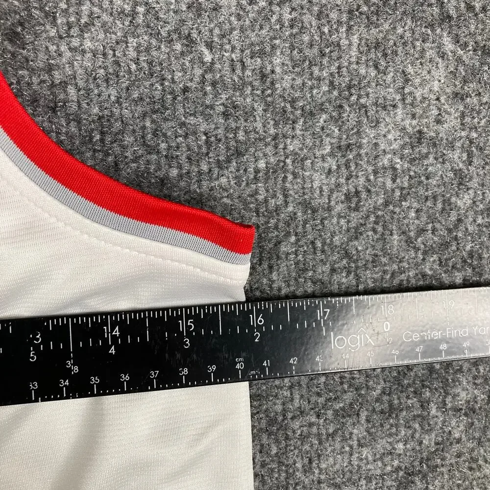 Fanatics NBA‎ Jersey Kids Small White Red Black Diagonal Stripe Basketball Tank